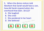 GENESIS CHAPTER 18 QUIZ GAME