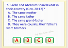 GENESIS CHAPTER 20 QUIZ GAME