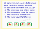 GENESIS CHAPTER 25 BIBLE QUIZ GAME